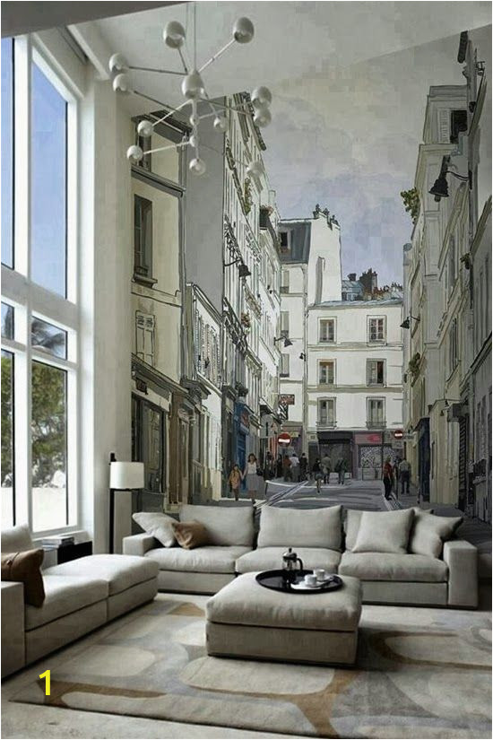 French Door Wall Mural 15 Living Rooms with Interesting Mural Wallpapers