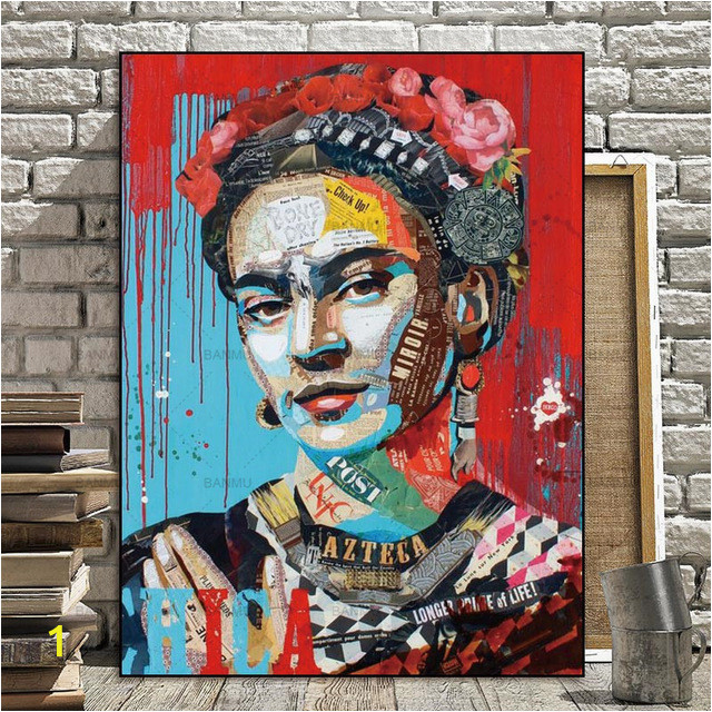 picture prints artist frida kahlo on canvas home decor canvas regarding frida kahlo wall art of frida kahlo wall art