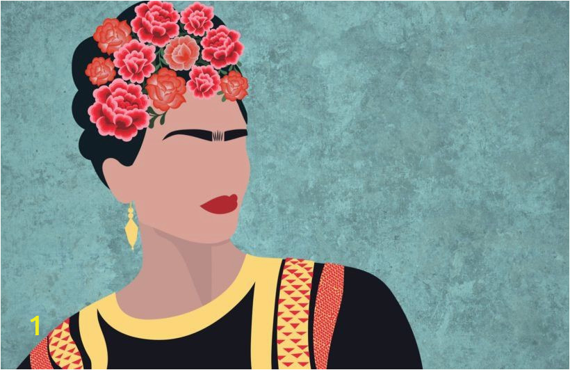 Frida Kahlo Wall Mural Frida Kahlo Portrait Floral Wallpaper Mural