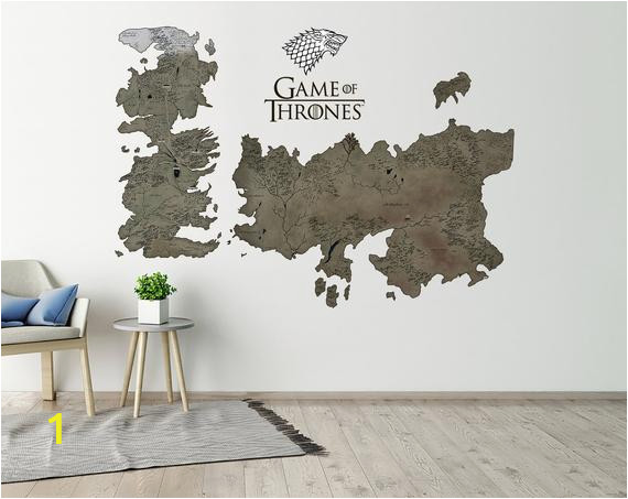 Game Of Thrones Map Wall Mural Game Thrones Map Wall Decal Westeros and Essos Game Of Thrones Gift Vinyl Poster Prints Game Of Thrones Art Map Of Westeros Printable Got