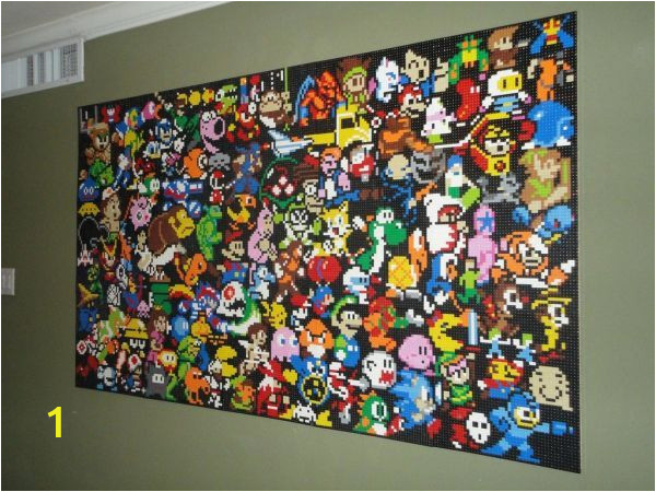 Gaming Wall Murals Uk Lego Wall Mural is Full Of Gaming Icons