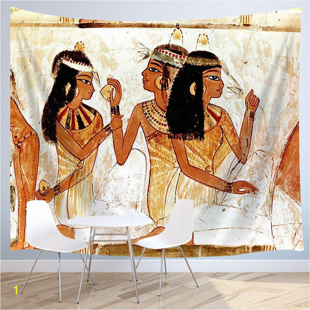 Garage Scene Wall Murals Jawo Egyptian Tapestry Wall Hanging Ancient Egyptian Papyrus Mural Woman Polyester Fabric Wall Tapestry for Home Living Room Bedroom Dorm Decor 80w