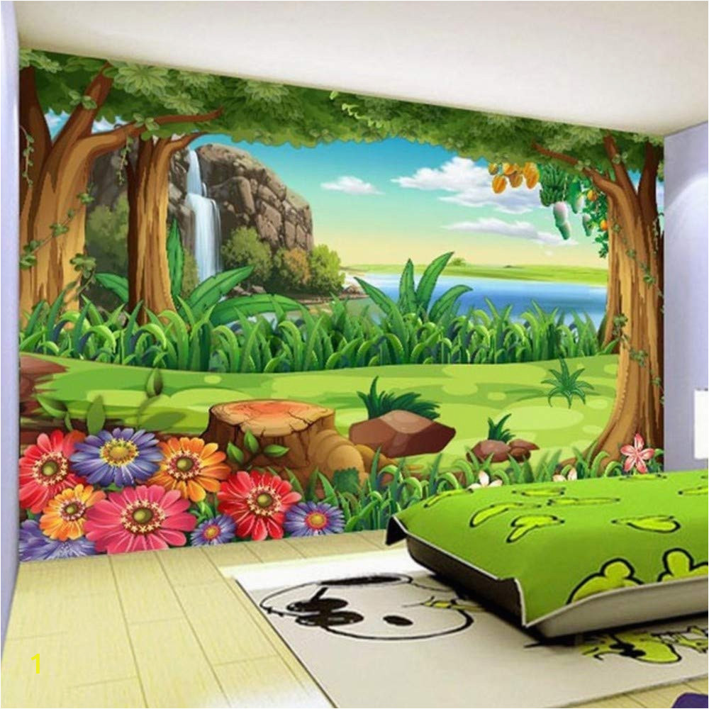 Garage Wall Mural Ideas Amazon 3d Wallpaper Children Cartoon forest Landscape