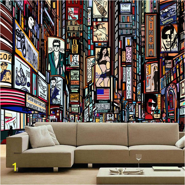 New three dimensional European style street color 3D large mural KTV living room TV wall wallpaper