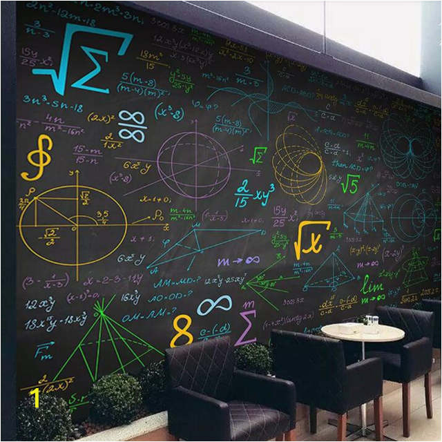 Mathematical formula color chalk blackboard background wall custom large indoor wallpaper mural 3D photo wall 640x640q70