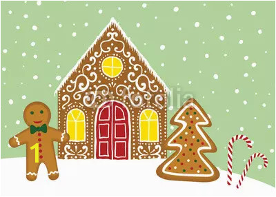 christmas card with gingerbread house webp