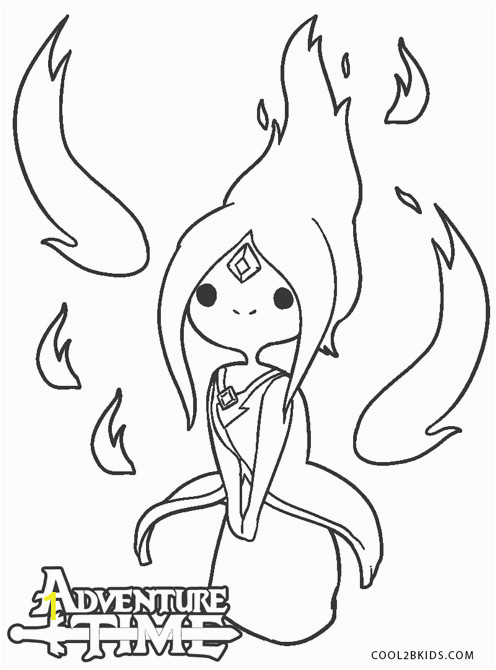 Adventure Time Coloring Pages Flame Princess