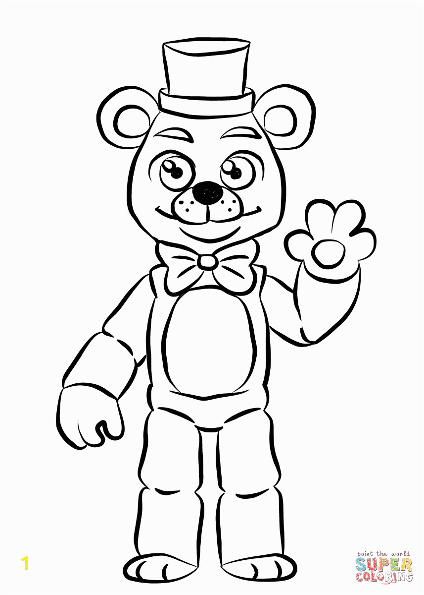 golden freddy coloring page