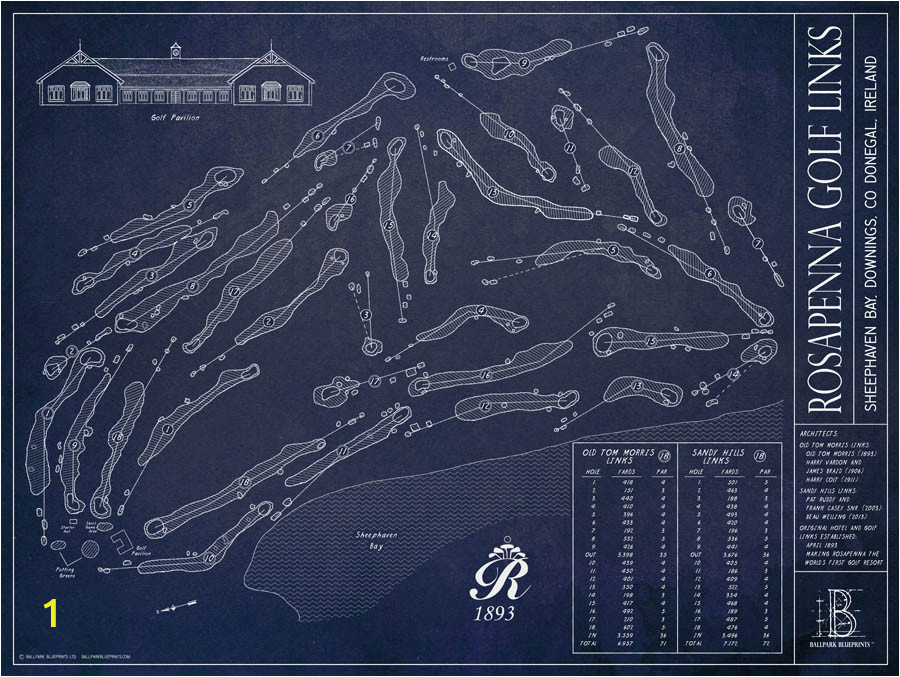 Golf Wall Mural Wallpaper Rosapenna Golf Links Blueprint Wallpaper Mural