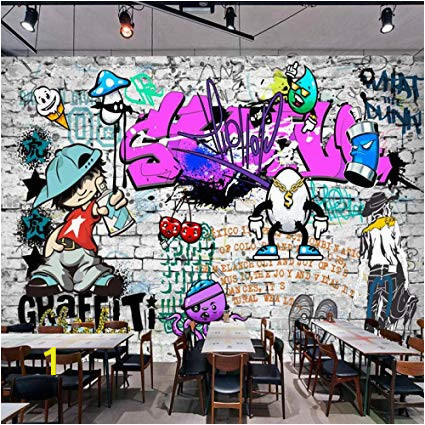 Graffiti Brick Wall Mural Afashiony Custom 3d Wall Mural Wallpaper Fashion Street Art