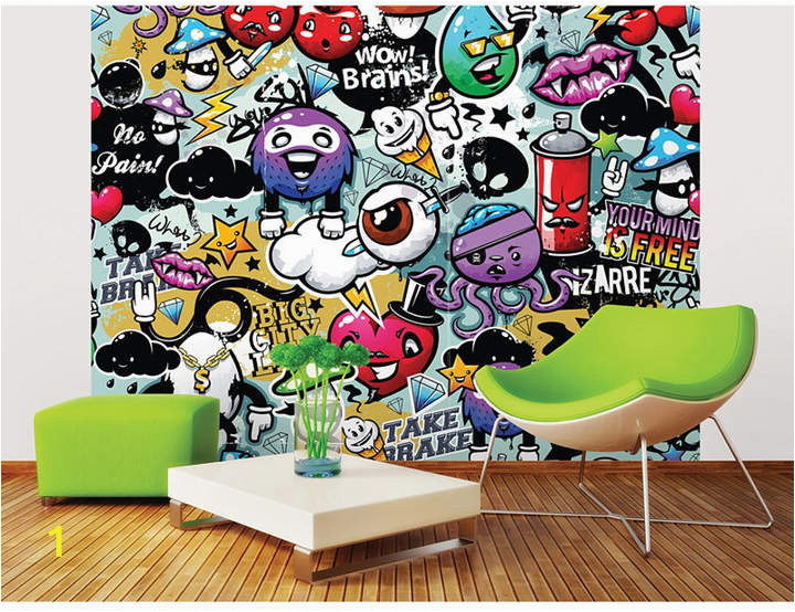 Graffiti Wall Murals for Bedrooms Mural Graffiti Monster Wall In 2019