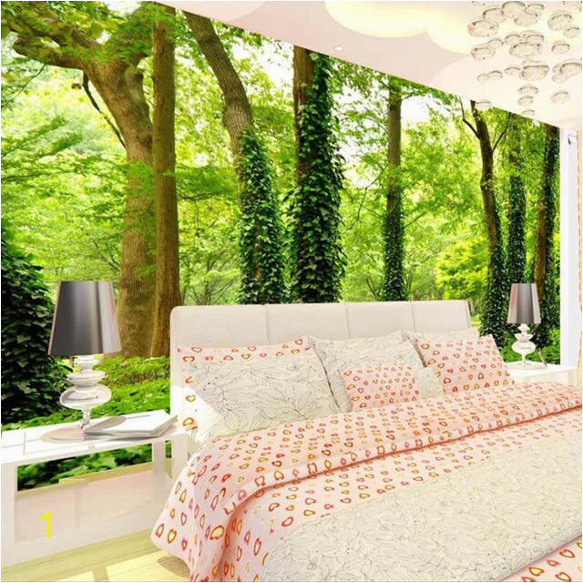 Green forest Wall Mural Us $8 33 Off Custom Mural Wallpaper for Wall 3d Straw Green forest Trees Painting Non Woven Wall Paper for Living Room Decor Backdrop In