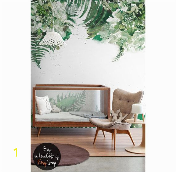 Green Monster Wall Mural Tropical Green Leaf Removable Wallpaper Leaves Jungle