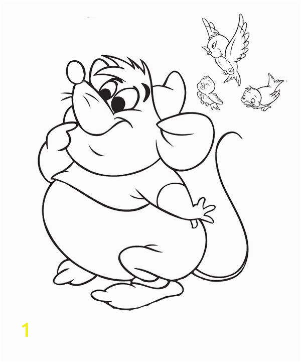 Gus Gus Cinderella Coloring Pages Cinderella Mice and Bird Coloring Page Gus Gus