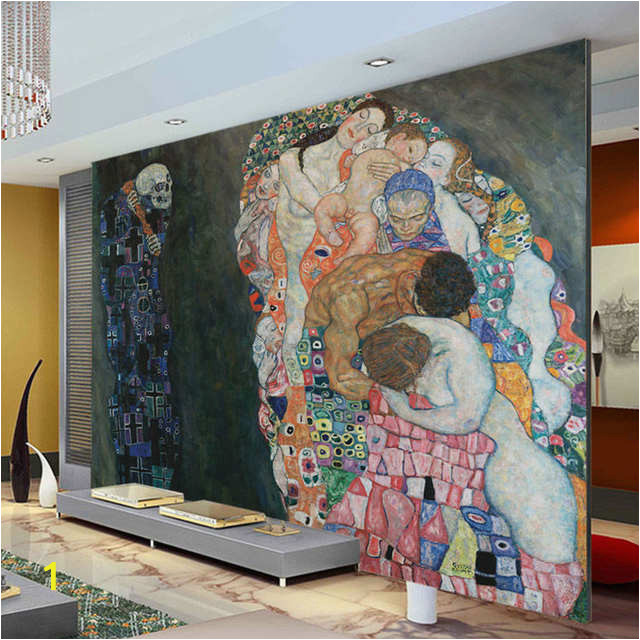 Gustav Klimt Wall Murals Us $17 54 Off Gustav Klimt lgemälde Leben Und tod Wandmalereien Wasserdichte Tapete Benutzerdefinierte 3d Foto Tapete Kunst Schlafzimmer