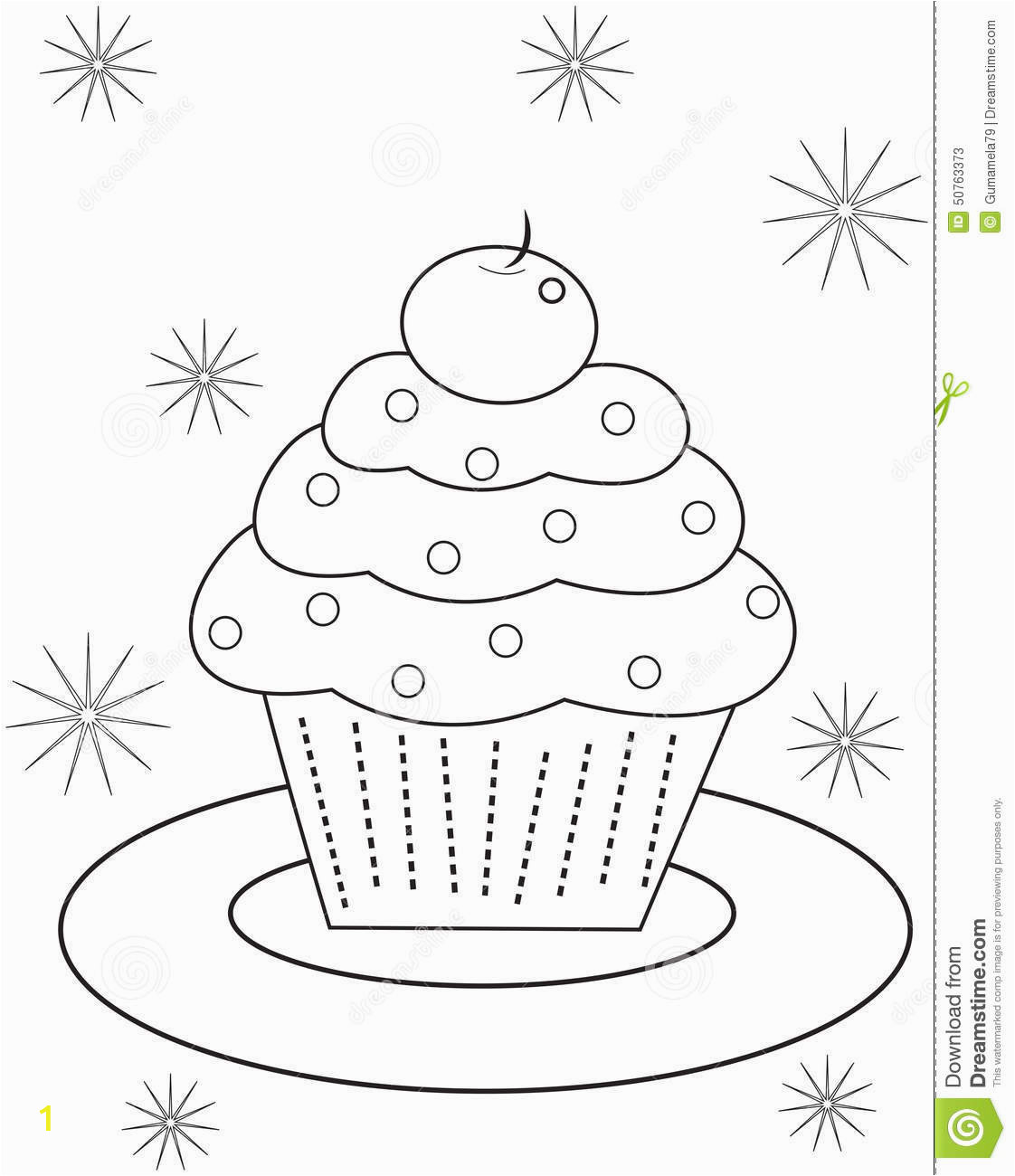 cupcake coloring page useful as book kids