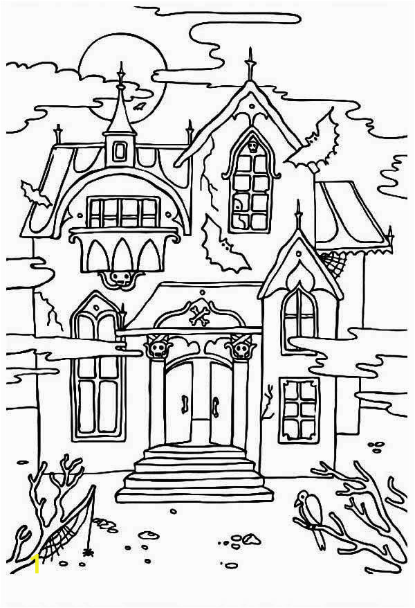 Halloween Haunted House Coloring Pages Free Printable Haunted House Coloring Pages for Kids