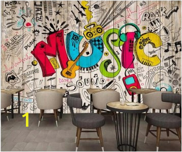 Hand Drawn Wall Murals Buy Music Wood Wall Decor and Get Free Shipping Best