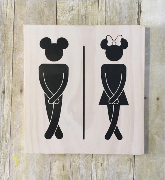Hand Painted Disney Wall Murals Disney Bathroom Sign Funny Bathroom Sign Disney Bathroom
