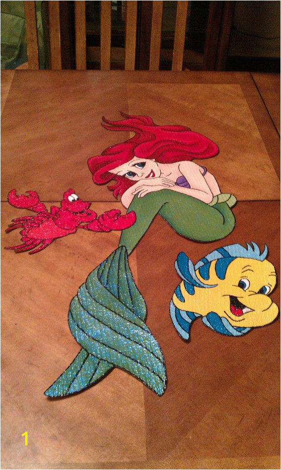 Hand Painted Disney Wall Murals Little Mermaid Hand Painted Wallpaper Mural Disney