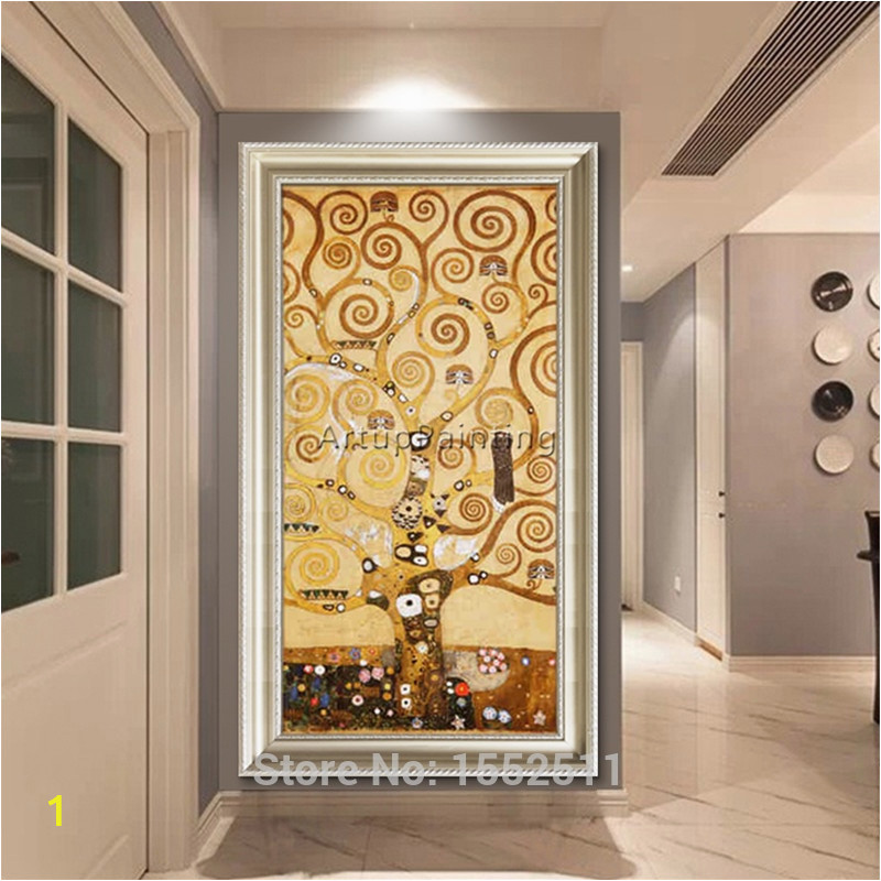 Gustav Klimt Oil painting on Canvas Hand painted tree of life modern abstract oil paintings for