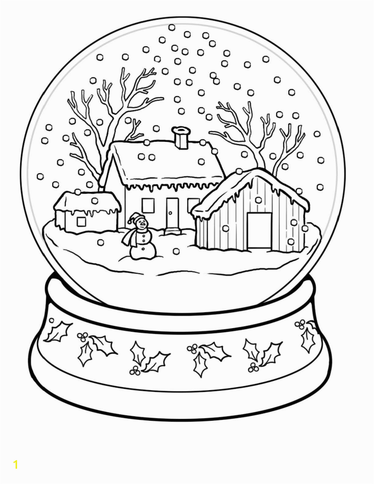Hard Christmas Coloring Pages Winter Coloring Pages Snow Globe Coloringstar