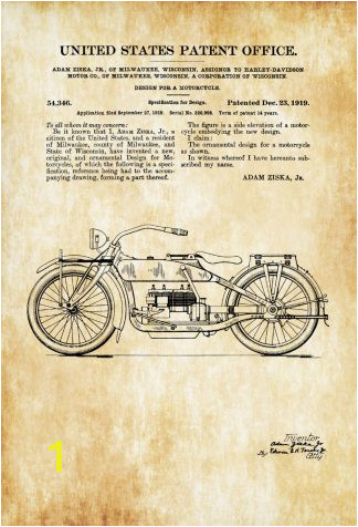 harley davidson design patent 1919 patent print wall decor motorcycle decor harley davidson art harley patent harley bike 58a2e6091 324x476