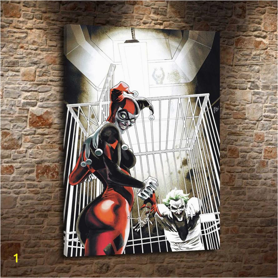 Harley Quinn Wall Mural 2019 Joker and Harley Canvas Prints Wall Art Oil Painting Home Decor Unframed Framed 14 From Qq $5 13