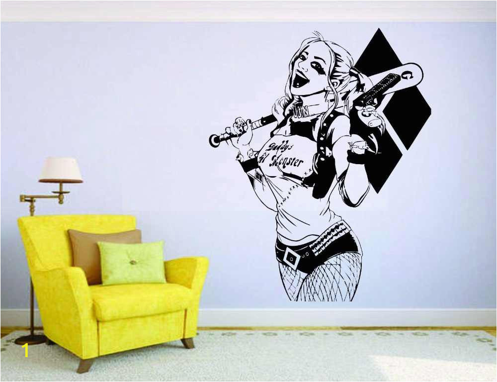 Harley Quinn Wall Mural Harley Quinn and the Joker Wall Art Sticker Decal Diy Home