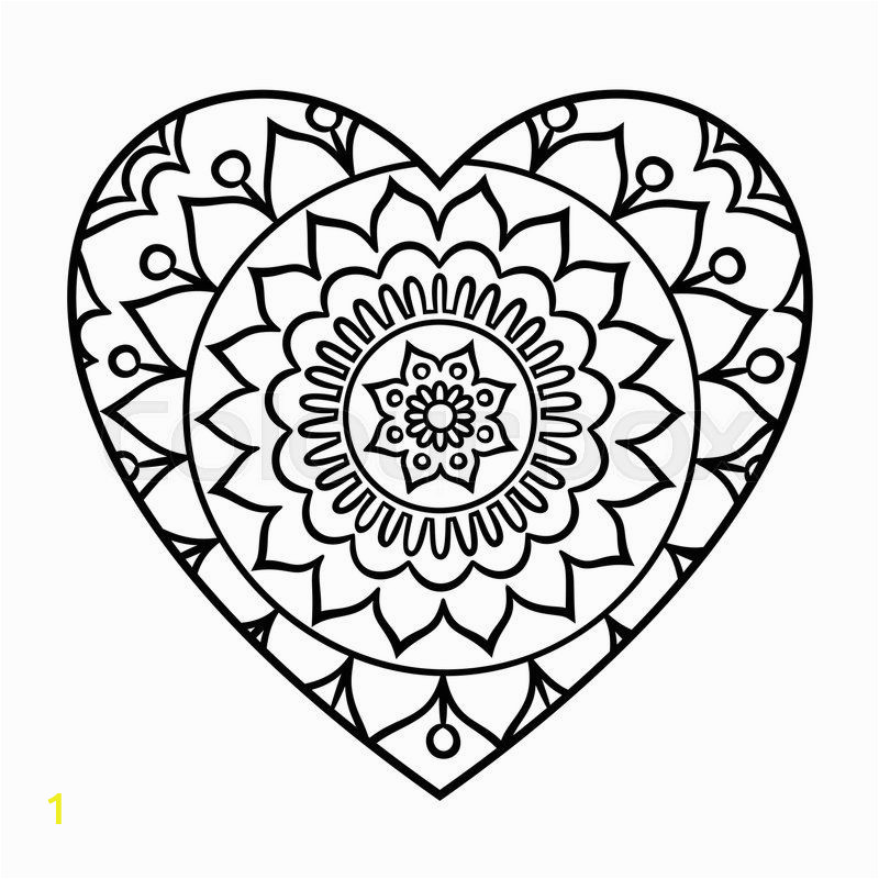 Heart Mandala Coloring Pages Heart Mandala