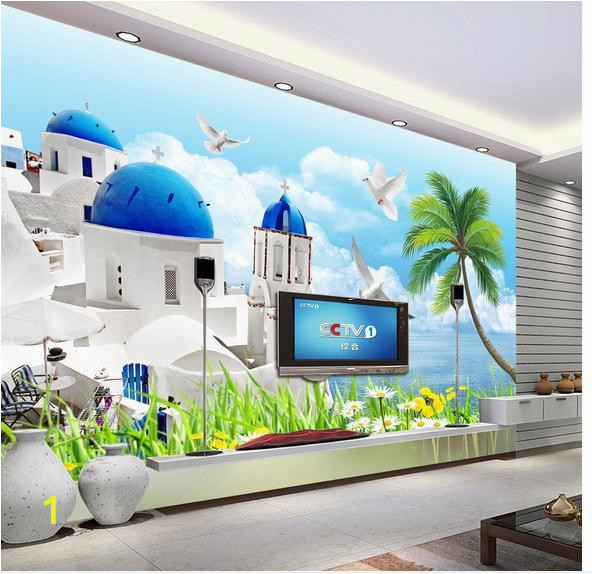High Resolution Images for Wall Murals 3d Wallpaper Custom 3d Wall Murals Wallpaper Mural Mediterranean Aegean Sea Tv Background Wall Decoration Painting Papel De Parede High