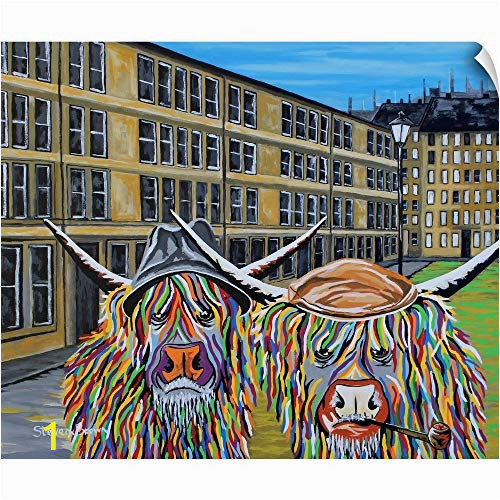 Highland Cow Wall Mural Amazon Canvas On Demand Jack and Victor Mccoo Wall Peel