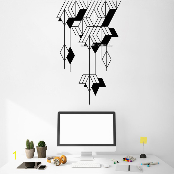Home Office Wall Murals Abstract Geometric Art Wall Stickers Home Decor Creative Design Fice Decor Wall Decals Vinyl Murals Size Walls Stickers for Home Stickers for