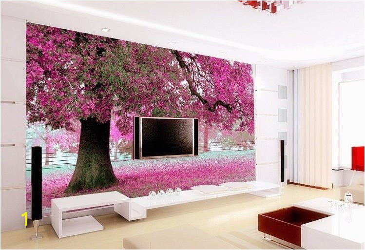 Home Wall Murals Uk 3d Wallpaper Bedroom Mural Roll Romantic Purple Tree Wall