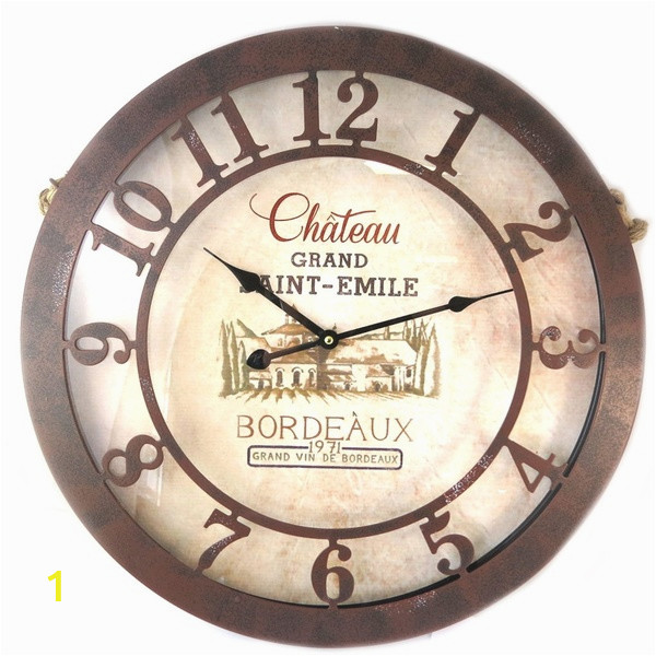 Horloge Murale Wall Clock Les Tresors De Lily [p1453] Horloge Murale Terroir Francais Chateau De Saint Emile Bordeaux 50 Cm