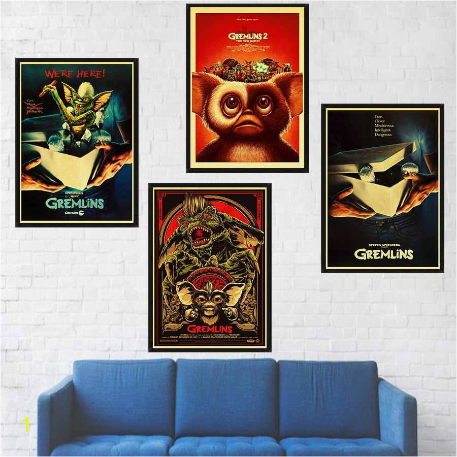 Horror Movie Wall Murals Fantasy Horror Movie Gremlins Poster Retro Style Decorative