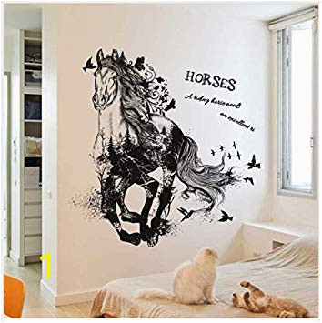 Horse Wall Decals Murals Lumalt03 Wandaufkleber Diy Schwarz Run Of Horse Abnehmbare