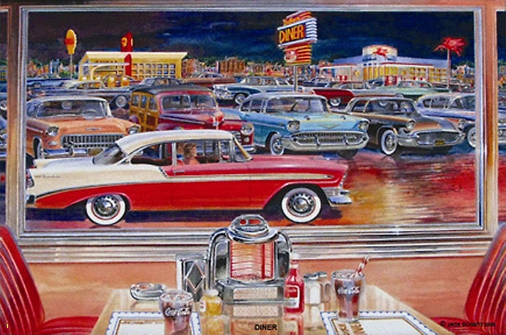 Hot Rod Garage Wall Murals Car Paintings Of the 60s