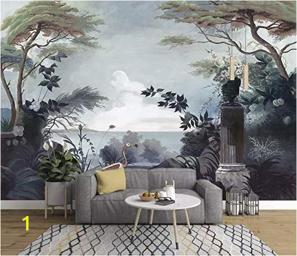 How Do You Paint A Wall Mural Murwall Dark Trees Painting Wallpaper Seascape and Pelican