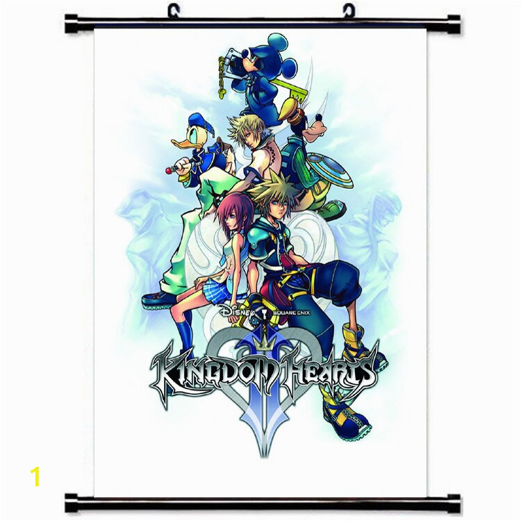 Kingdom Hearts Wall Scroll Mural Poster Wall Hanging Poster Otaku Home Decor Collect Gift