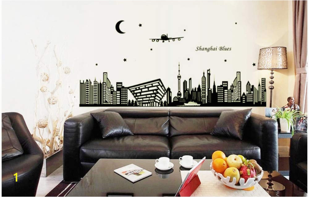 How to Install A Vinyl Wall Mural Amazon Msszff 3d Luminous Wall Stickers Shanghai
