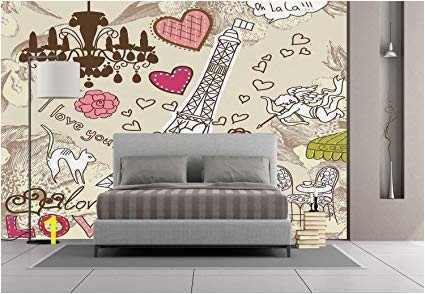 How to Install A Vinyl Wall Mural Amazon Wall Mural Sticker [ Paris Decor Doodles