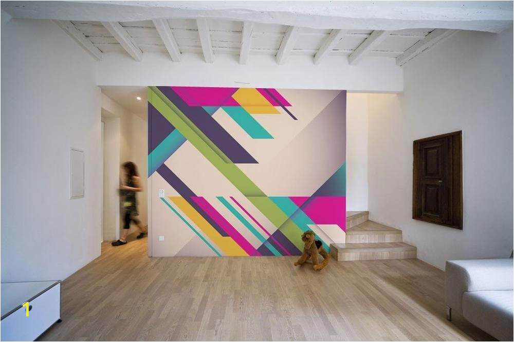 How to Paint A Geometric Wall Mural Pin On Wall Painting Ideas
