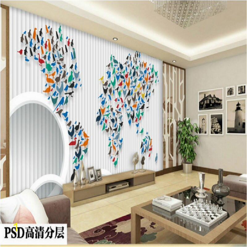 How to Paint A Large Wall Mural Us $16 5 Off Retro Personality Large World Map Mural Wallpaper 3d Painting Living Room Bedroom Wallpapers Backdrop Stereoscopic Wall Paper In