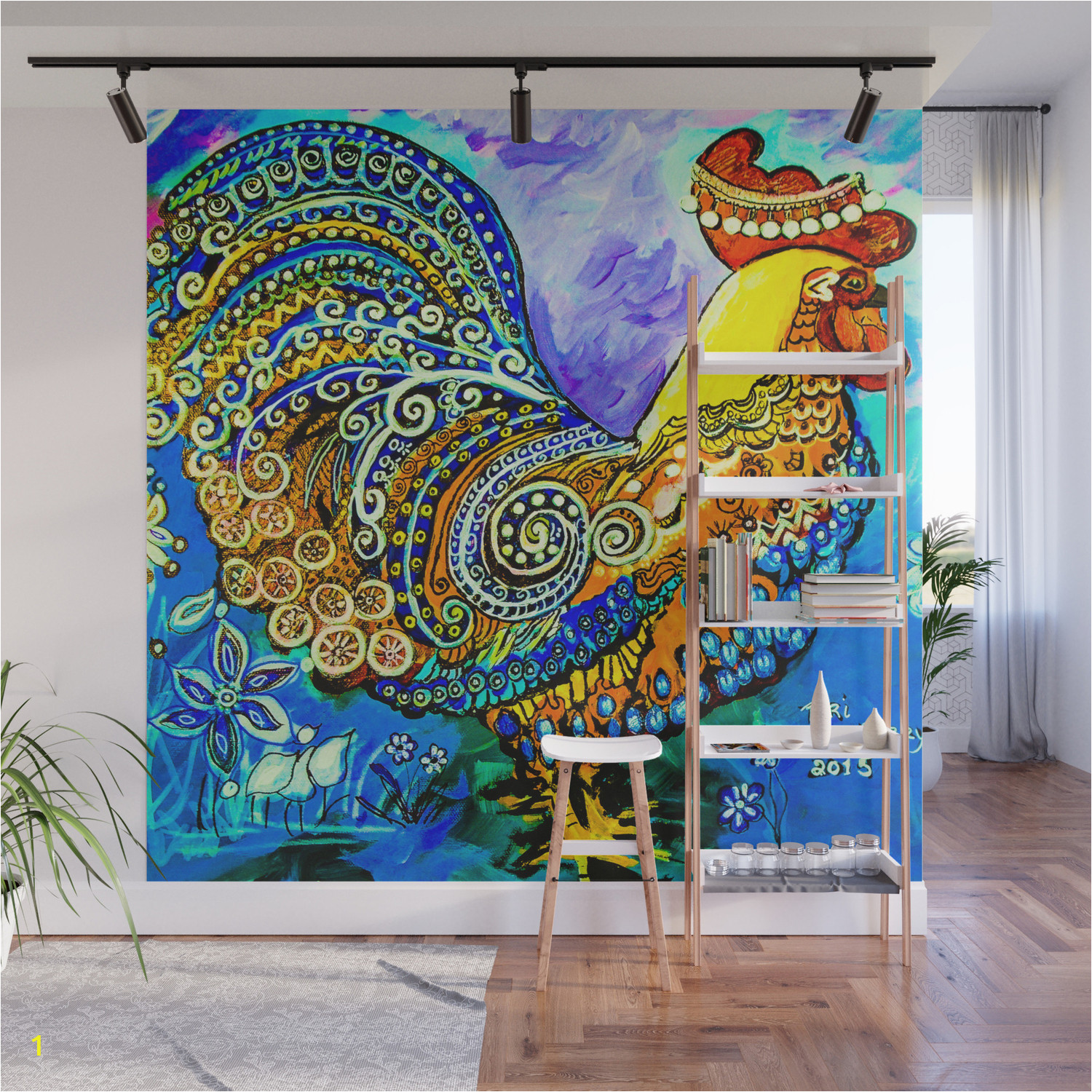 How to Paint A Wall Mural with Acrylics Crazy Chicken Wall Mural