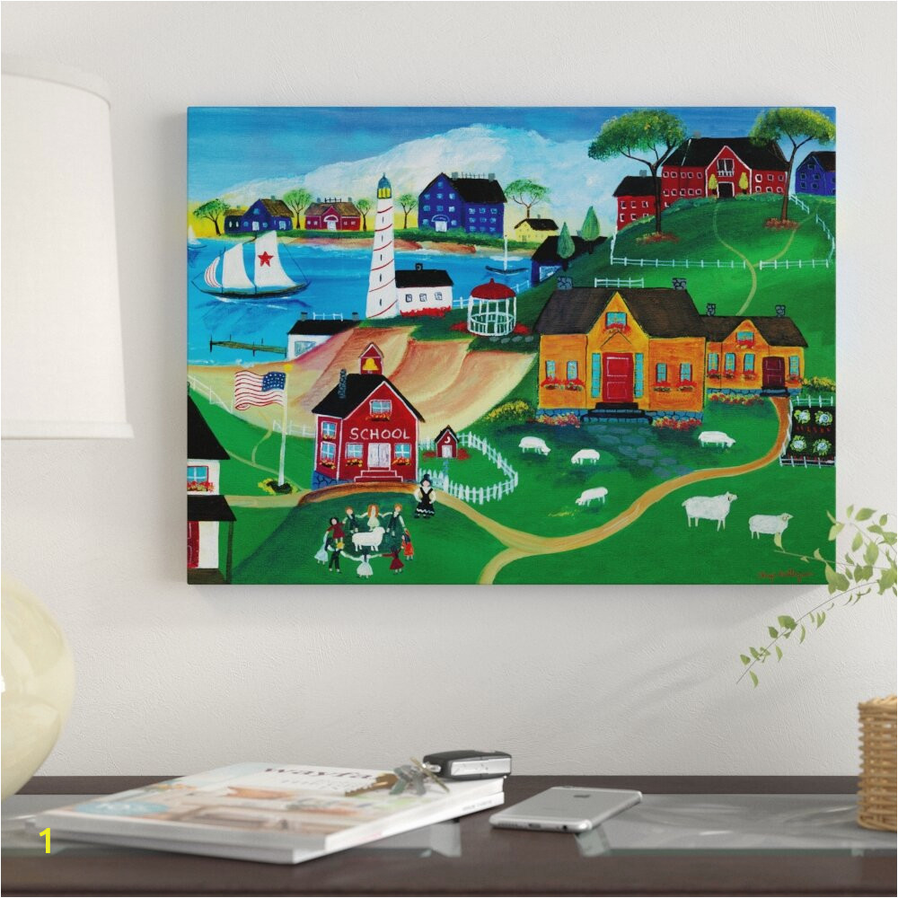How to Paint A Wall Mural with Acrylics Sheep at Seaside School Acrylic Painting Print On Wrapped Canvas