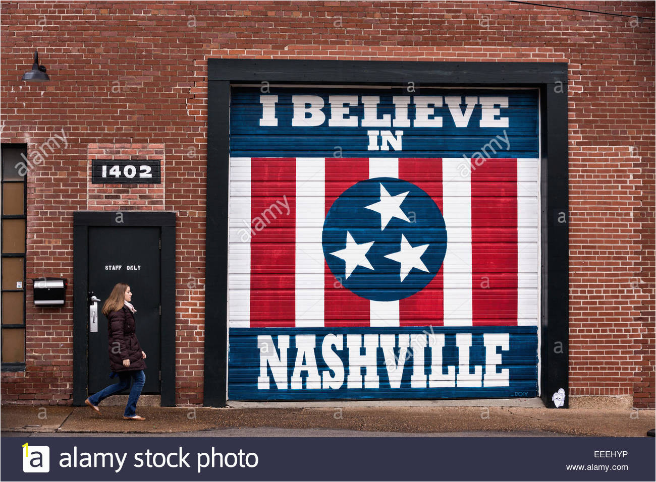 i believe in nashville wall mural on the marathon music works in nashville EEEHYP