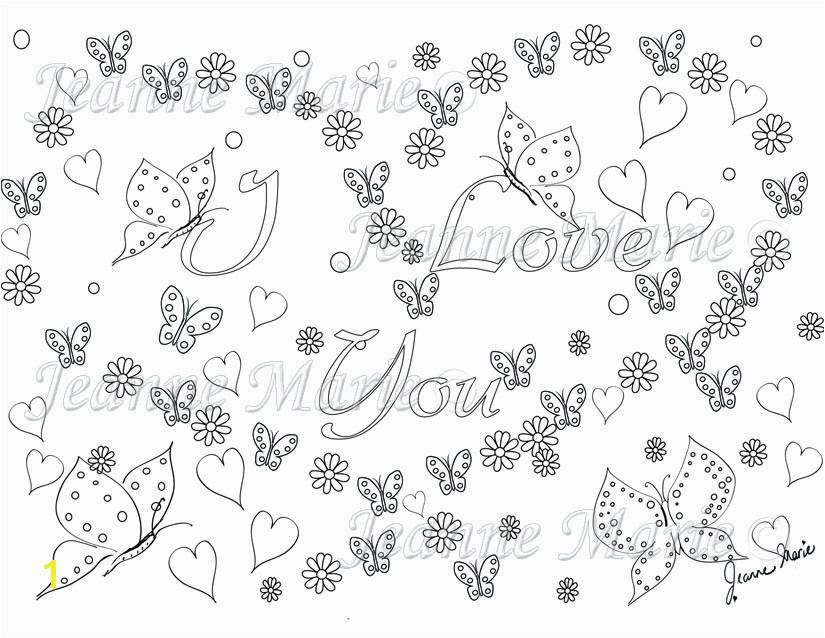 I Love You Coloring Pages for Adults | divyajanani.org