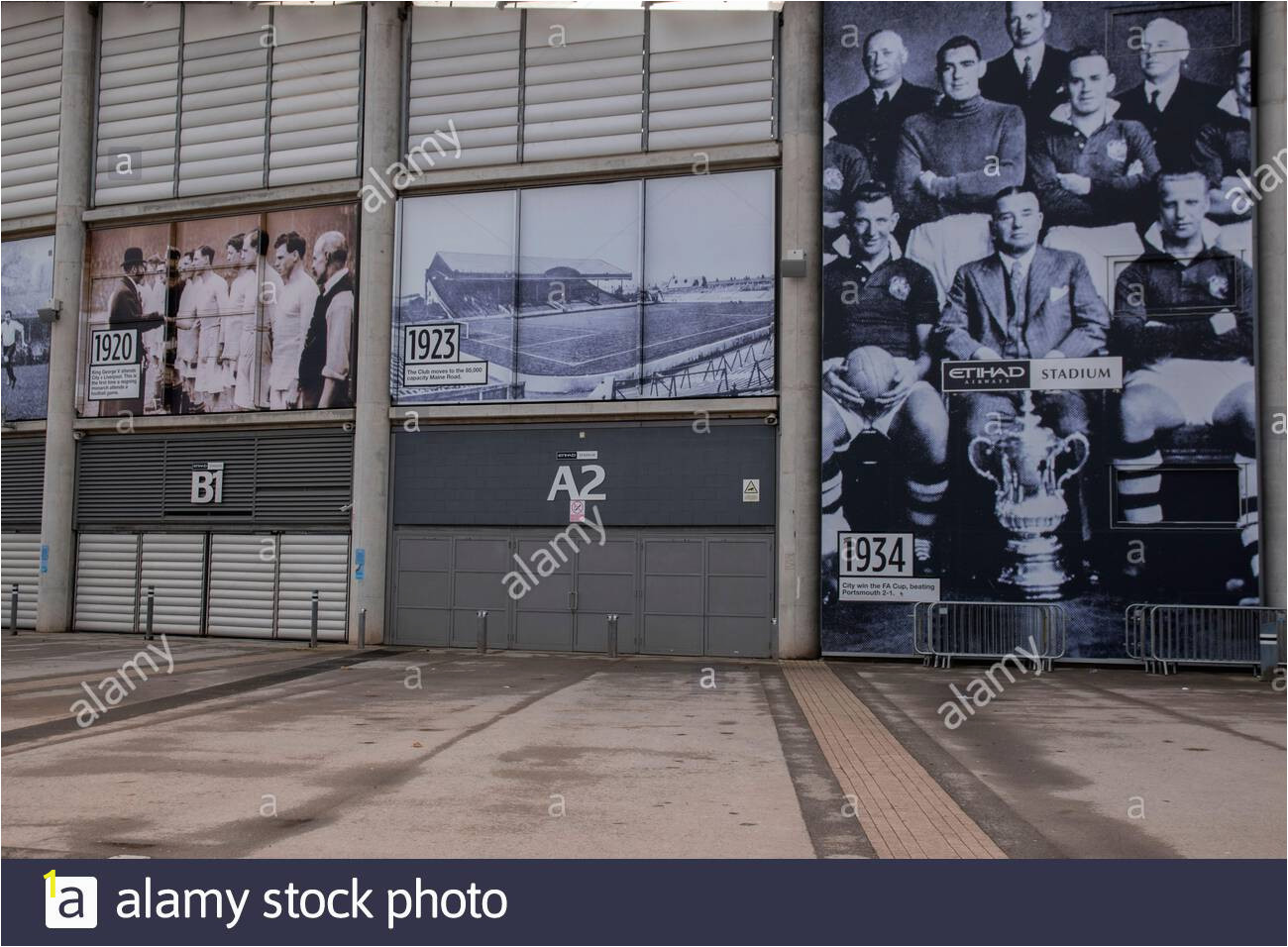 Ibrox Stadium Wall Mural Britain Football soccer Manchester City Stockfotos & Britain