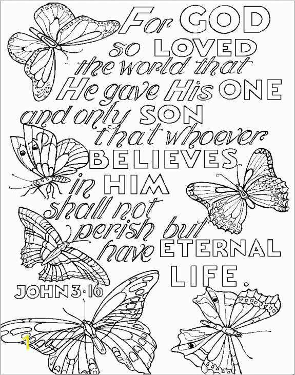 Inspirational Bible Verses Coloring Pages John 3 16 Coloring Page